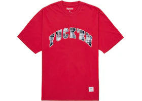 Supreme Fuck Em Plaid S/S Top Red - vue 360