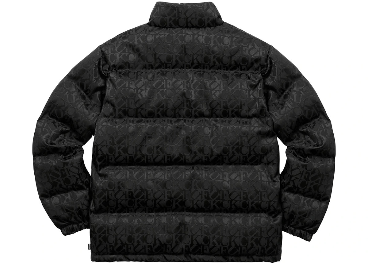 Supreme Fuck Jacquard Puffy Jacket Black - vue secondaire B