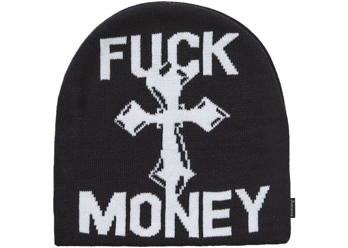 Supreme Fuck Money Beanie Black - vue secondaire A