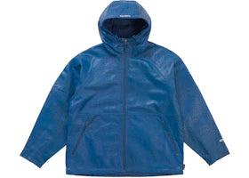 Supreme GORE-TEX Ostrich Embosssed Leather Jacket Blue - vue 360