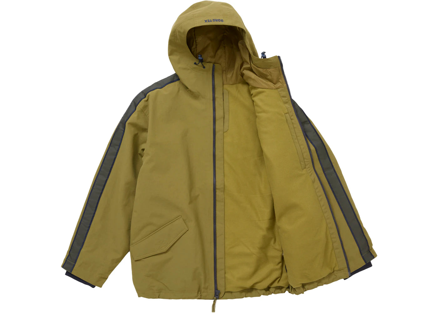 Supreme GORE-TEX Stripe Hooded Jacket Olive - vue secondaire B