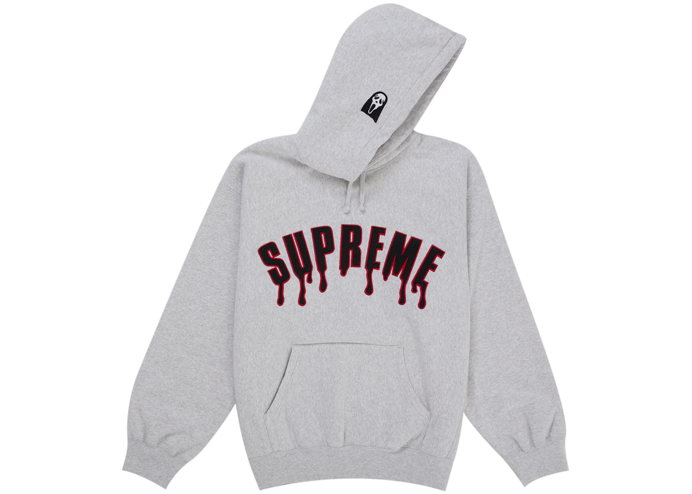 Supreme Ghostface Arc Hooded Sweatshirt Ash Grey - vue secondaire B