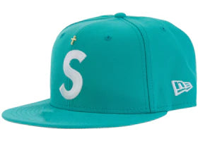 Supreme Gold Cross S Logo New Era Fitted Hat Teal - vue 360