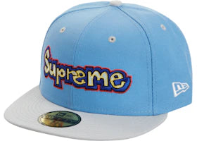Supreme Gonz Logo New Era Light Blue - vue 360