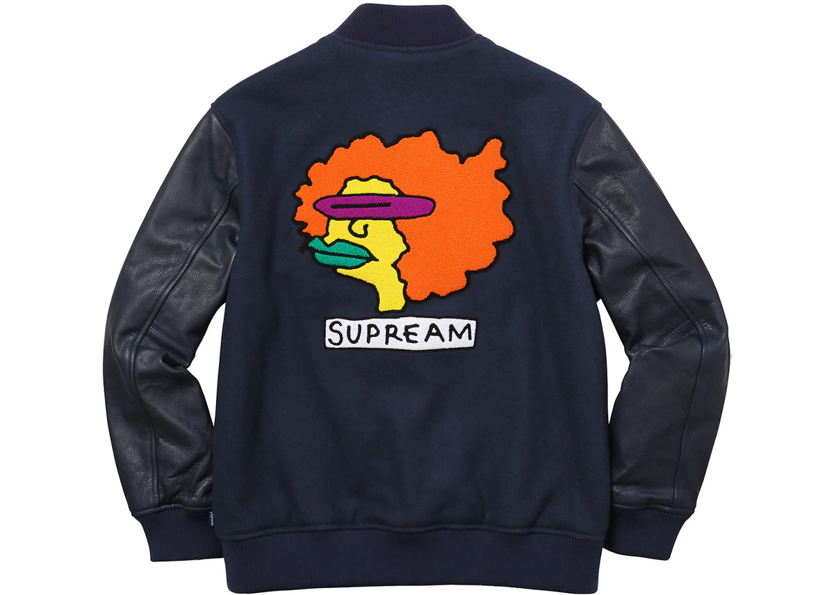 Supreme Gonz Ramm Varsity Jacket Navy - vue secondaire B