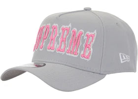 Supreme Gothic Outline Adjustable New Era 59Fifty Fitted Cap Grey