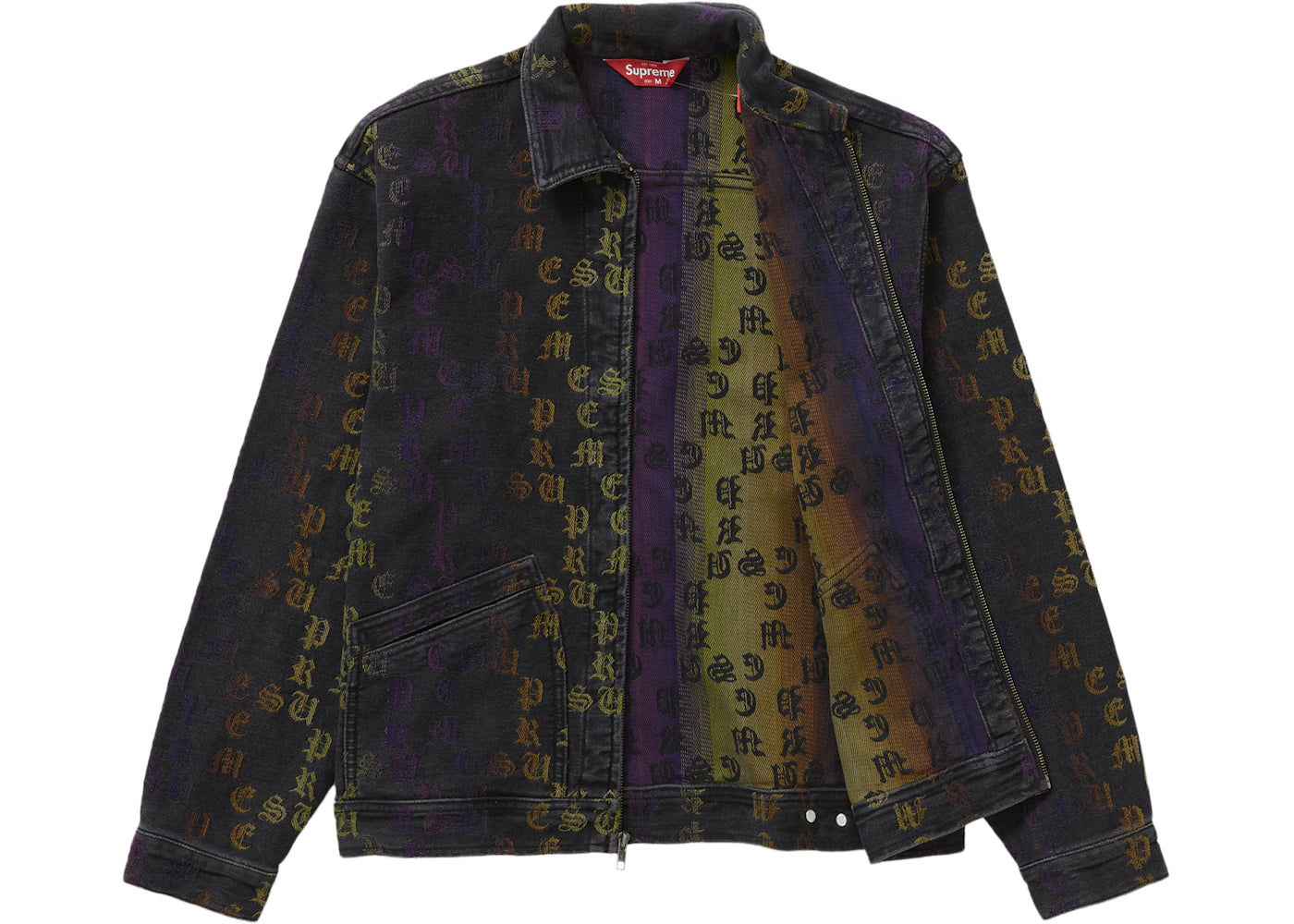 Supreme Gradient Jacquard Denim Work Jacket Black - vue secondaire B