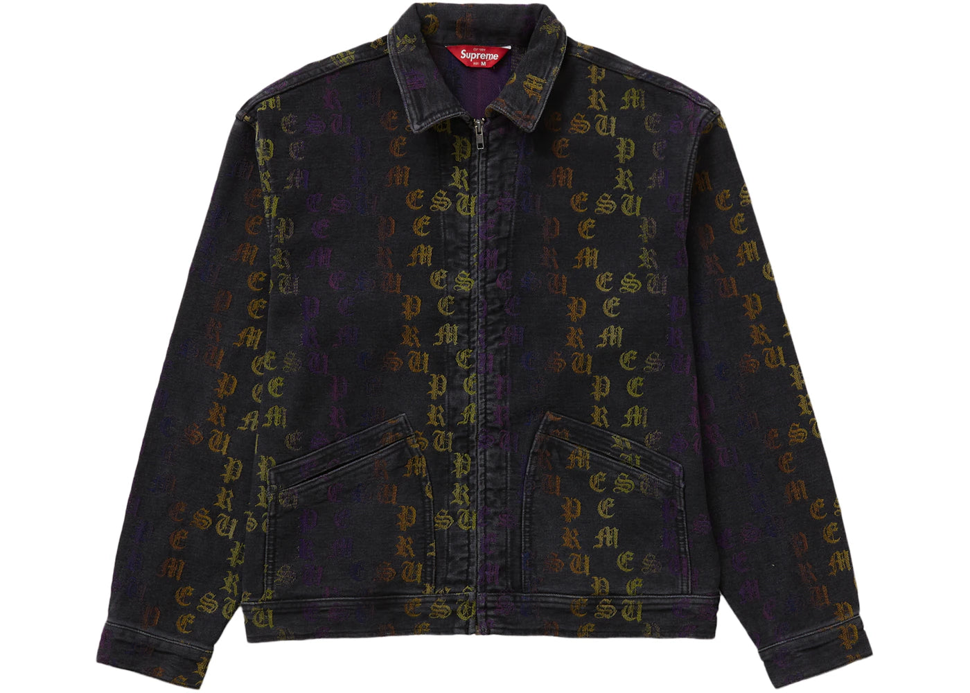 Supreme Gradient Jacquard Denim Work Jacket Black - vue 360