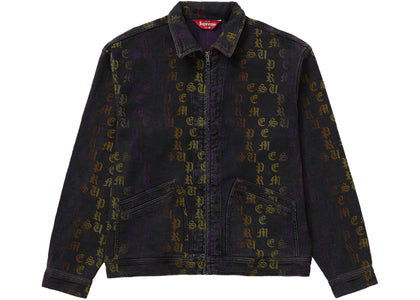 Supreme Gradient Jacquard Denim Work Jacket Black - authentic Supreme apparel