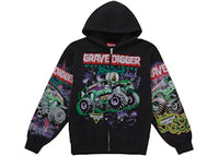 Supreme Grave Digger Zip Up Hooded Sweatshirt Black