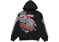 Supreme Monster Jam Grave Digger Bones Zip Up Hooded Sweatshirt Black