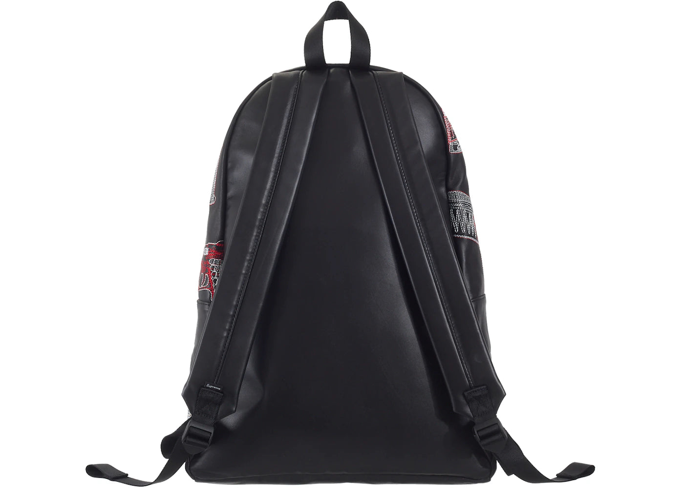 Supreme Guns Embroidered Leather Backpack Black - vue secondaire B