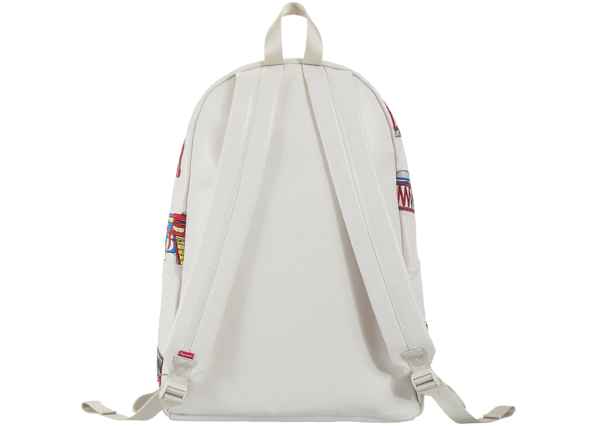 Supreme Guns Embroidered Leather Backpack White - vue secondaire B