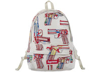 Supreme Guns Embroidered Leather Backpack White