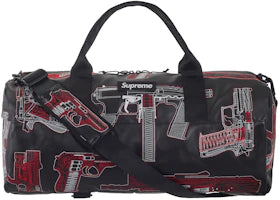 Supreme Guns Embroidered Leather Duffle Bag Black