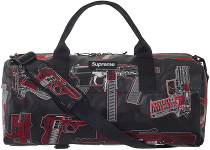 Supreme Guns Embroidered Leather Duffle Bag Black - product view 2