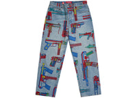 Supreme Guns Embroidered Loose Fit Jean Washed Indigo