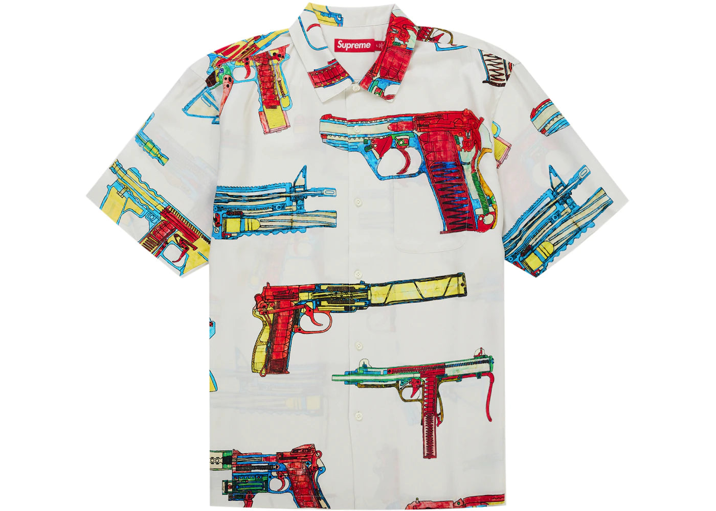 Supreme Guns Silk S/S Shirt White - vue secondaire A