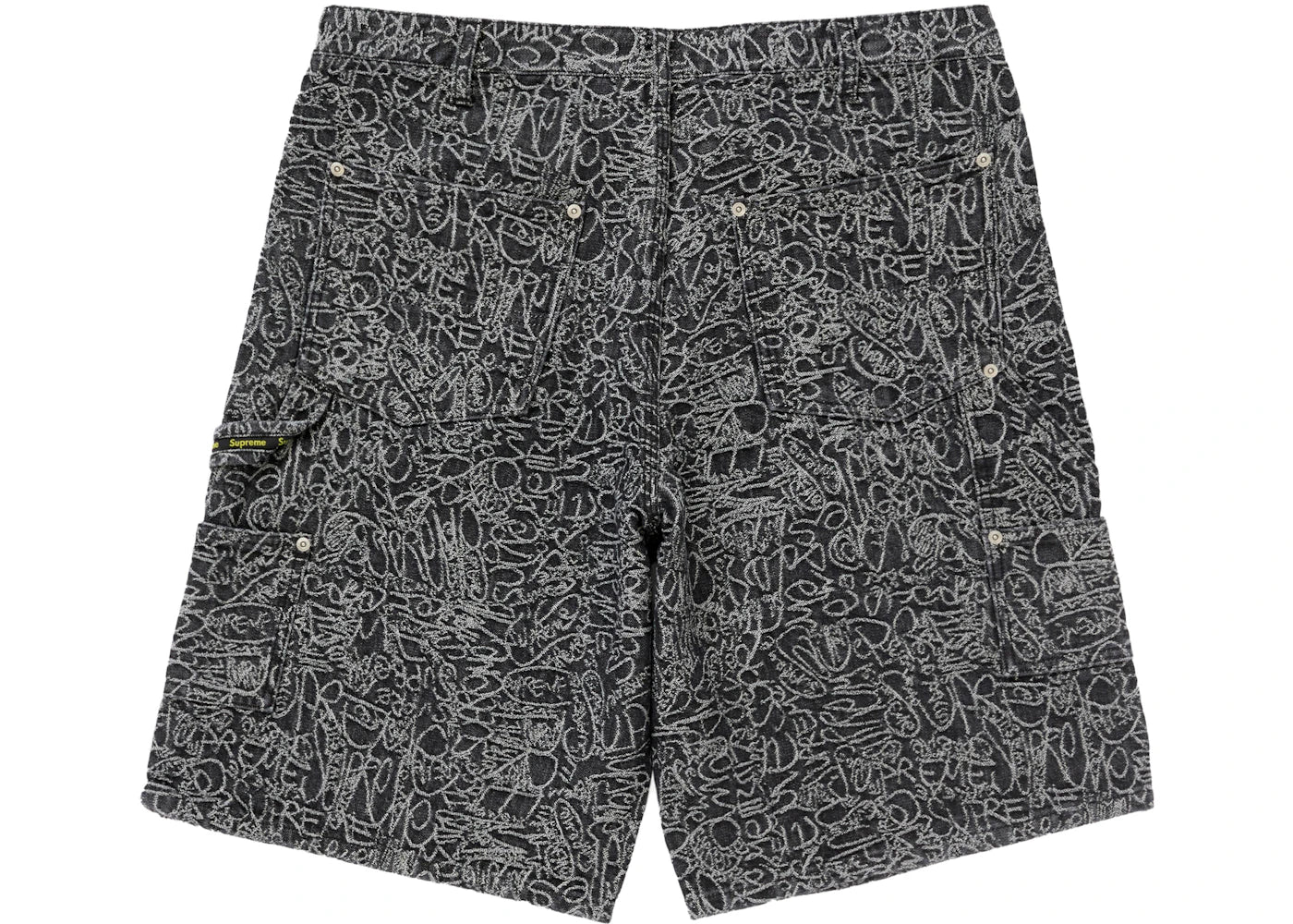Supreme Handwriting Double Knee Denim Short Black - vue secondaire B