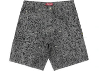 Supreme Handwriting Double Knee Denim Short Black