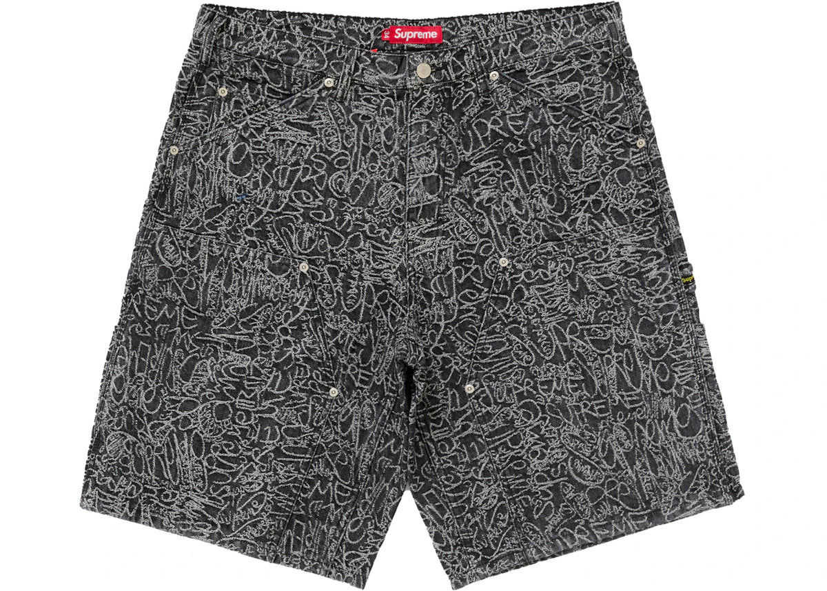 Supreme Handwriting Double Knee Denim Short Black - vue 360
