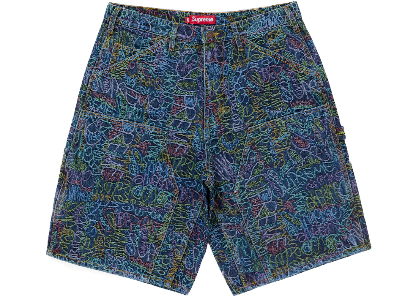 Supreme Handwriting Double Knee Denim Short Indigo - vue secondaire A
