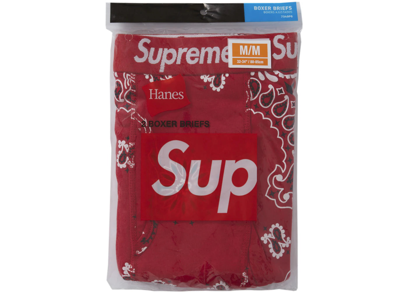 Supreme Hanes Bandana Boxer Briefs (2 Pack) Red - vue secondaire B