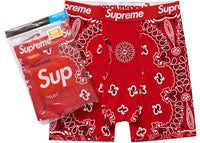 Supreme Hanes Bandana Boxer Briefs (2 Pack) Red