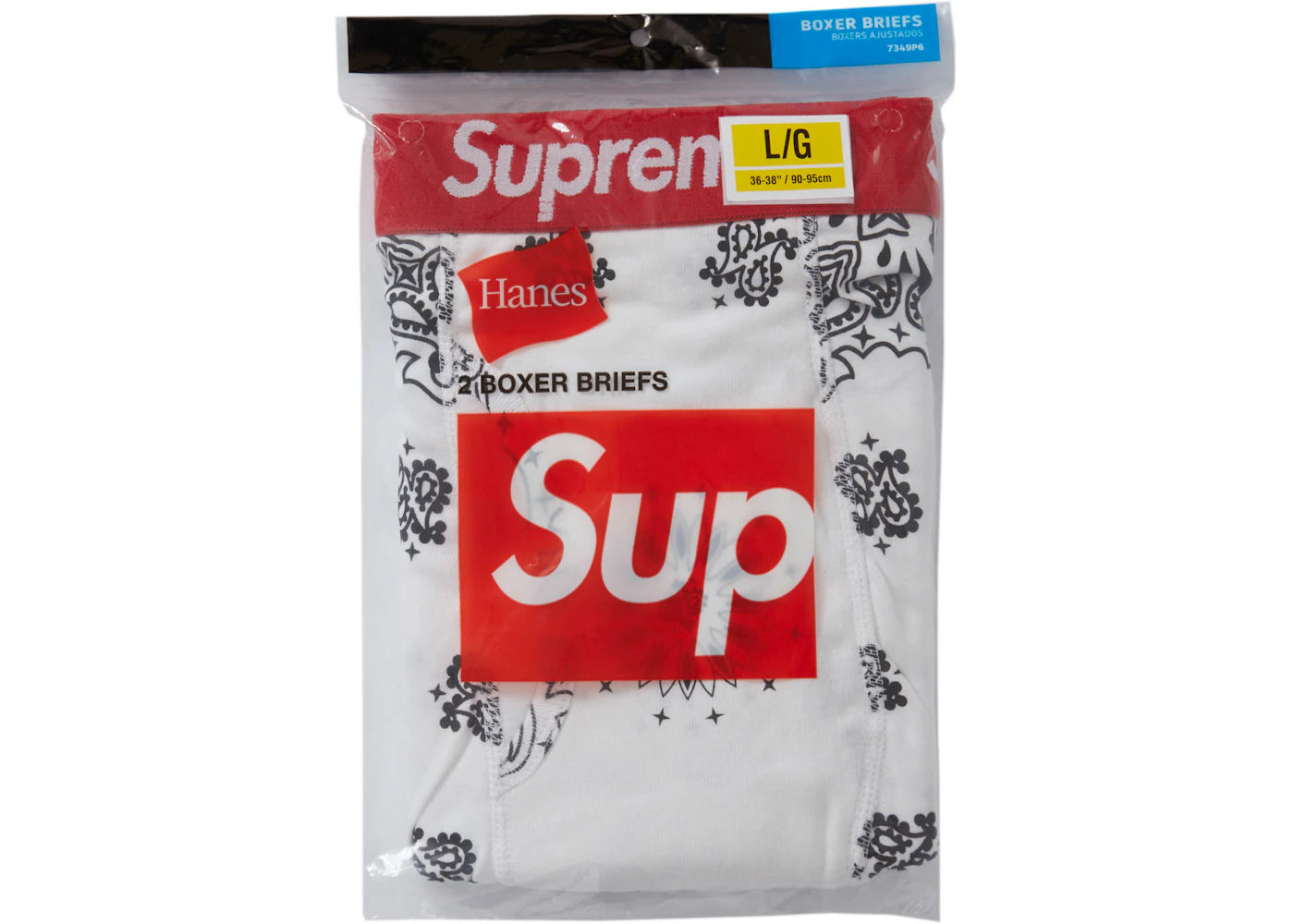 Supreme Hanes Bandana Boxer Briefs (2 Pack) White - vue secondaire B