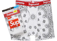 Supreme Hanes Bandana Boxer Briefs (2 Pack) White