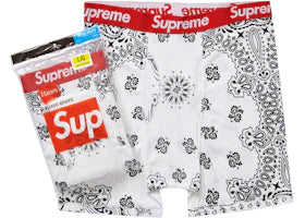 Supreme Hanes Bandana Boxer Briefs (2 Pack) White
