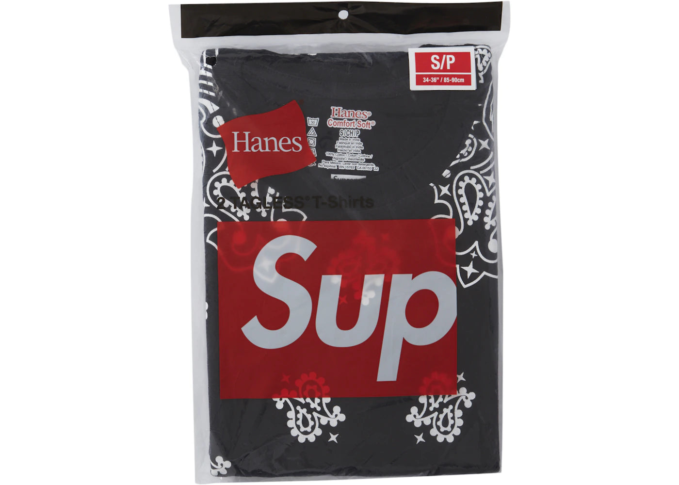 Supreme Hanes Bandana Tagless Tees (2 Pack) Black - vue secondaire B