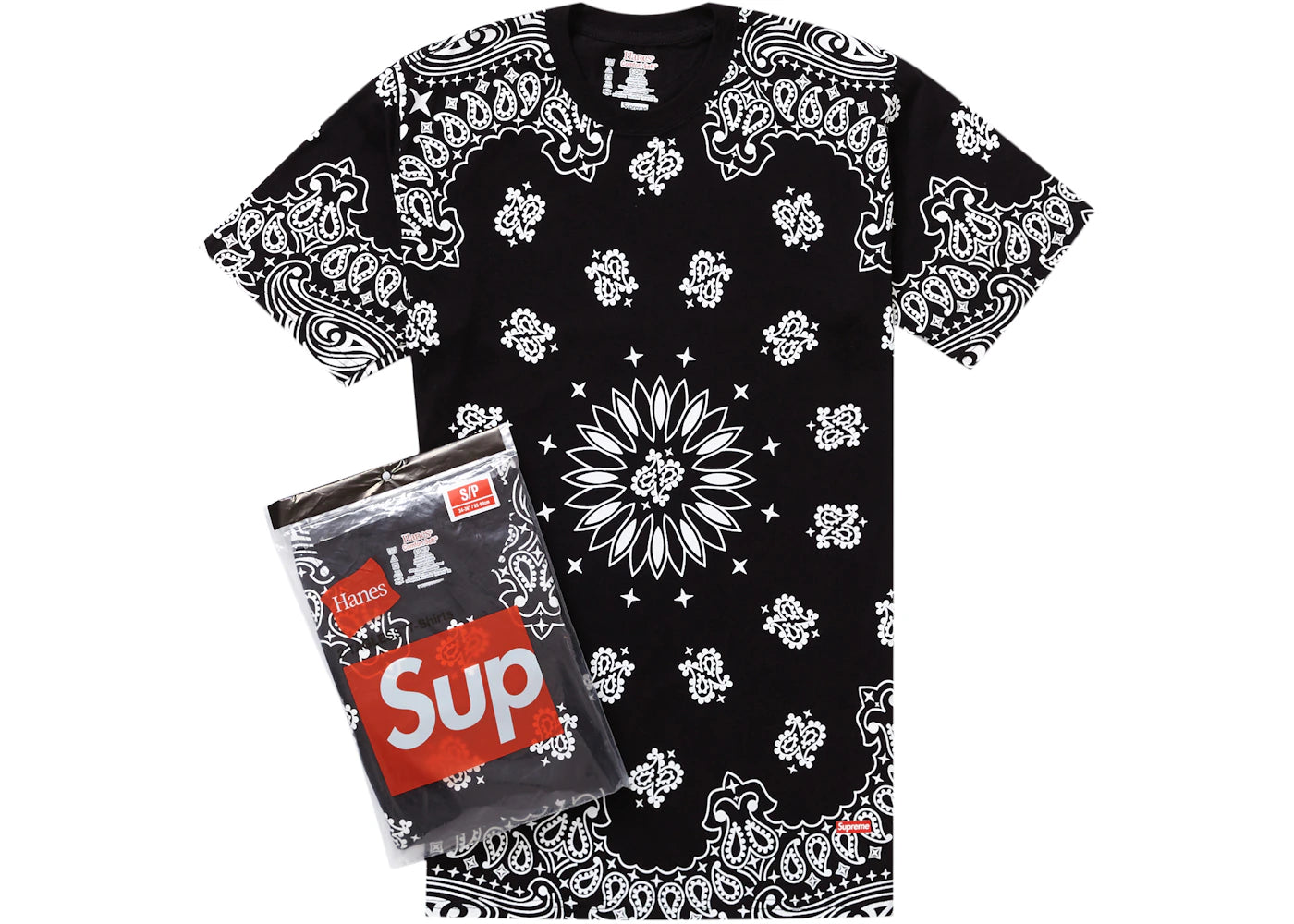 Supreme Hanes Bandana Tagless Tees (2 Pack) Black - vue secondaire A