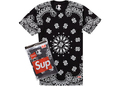 Supreme Hanes Bandana Tagless Tees (2 Pack) Black - product view 2