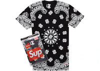 Supreme Hanes Bandana Tagless Tees (2 Pack) Black