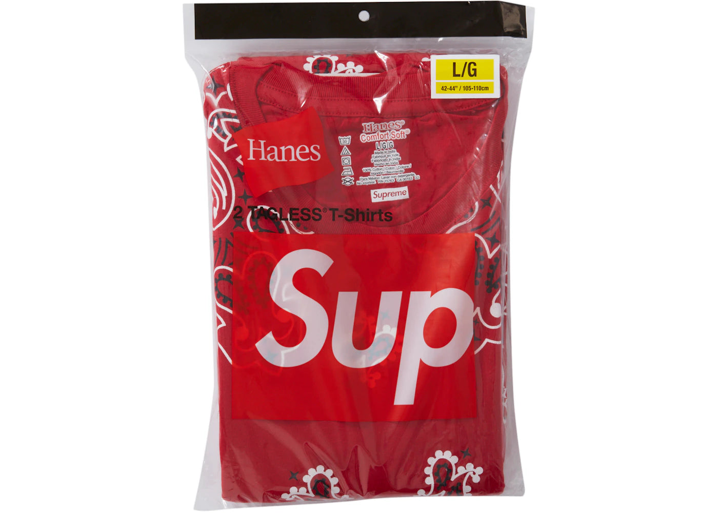 Supreme Hanes Bandana Tagless Tees (2 Pack) Red - vue secondaire B