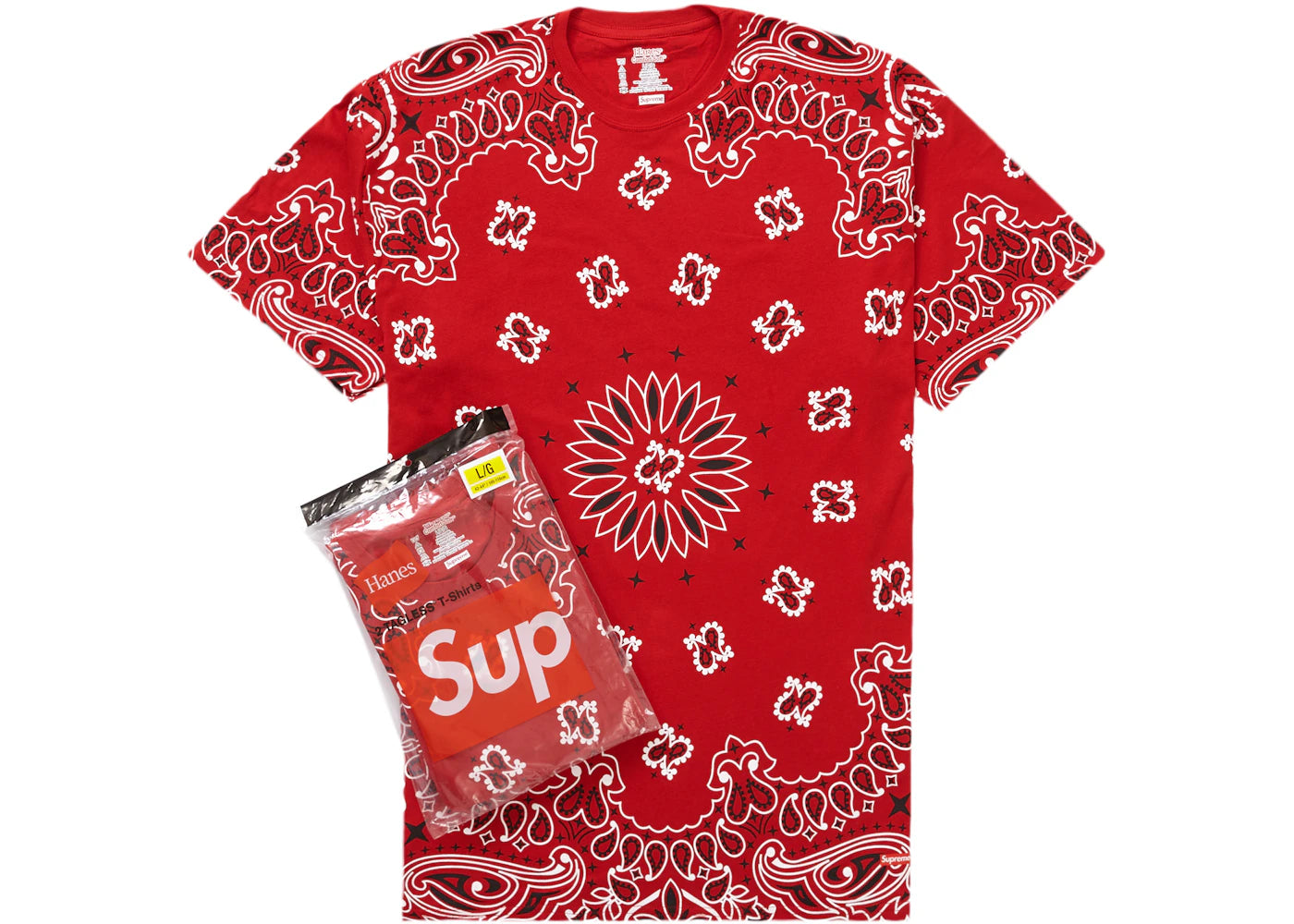 Supreme Hanes Bandana Tagless Tees (2 Pack) Red - vue secondaire A