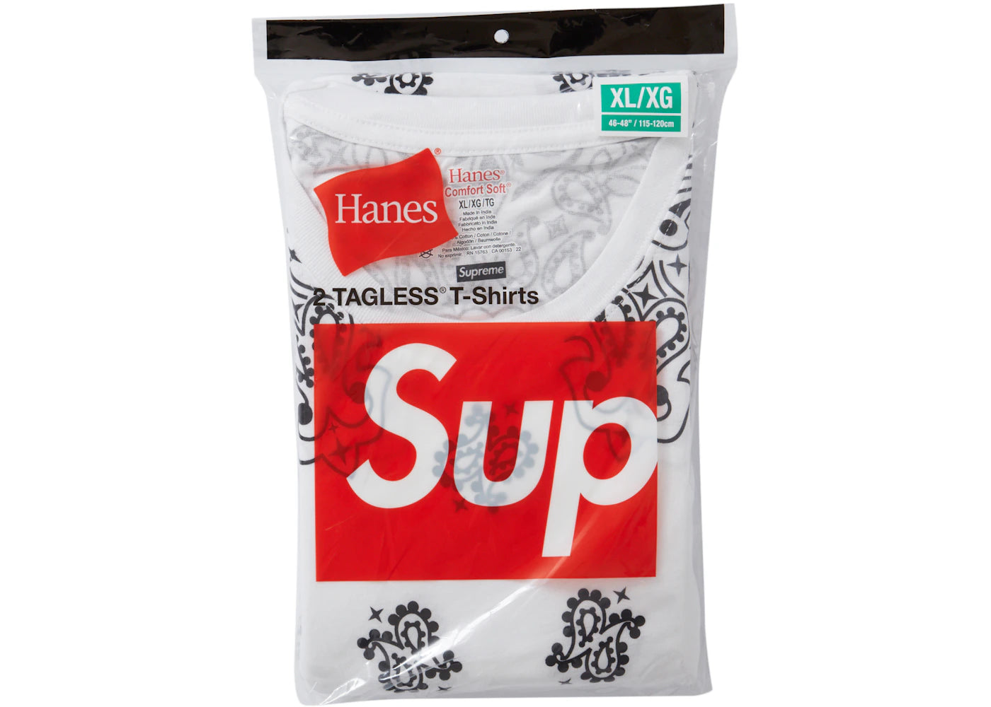 Supreme Hanes Bandana Tagless Tees (2 Pack) White - vue secondaire B