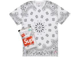 Supreme Hanes Bandana Tagless Tees (2 Pack) White