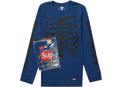 Supreme Hanes Bones Thermal Crew (1 Pack) Blue - product view 2