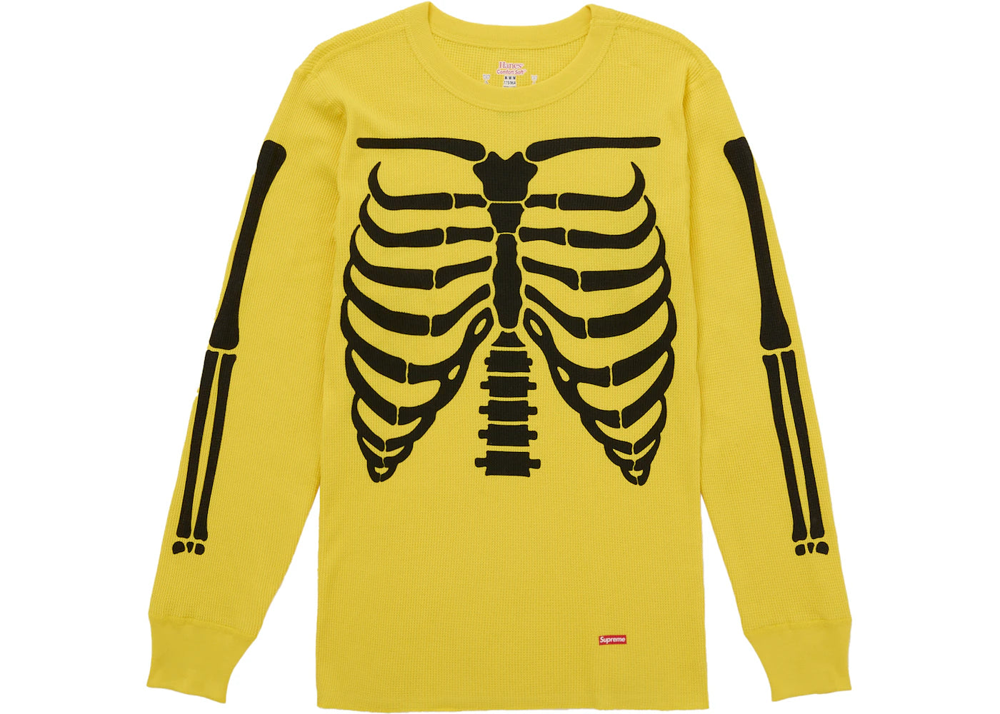 Supreme Hanes Bones Thermal Crew FW25 (1 Stück) Gelb - vue secondaire A