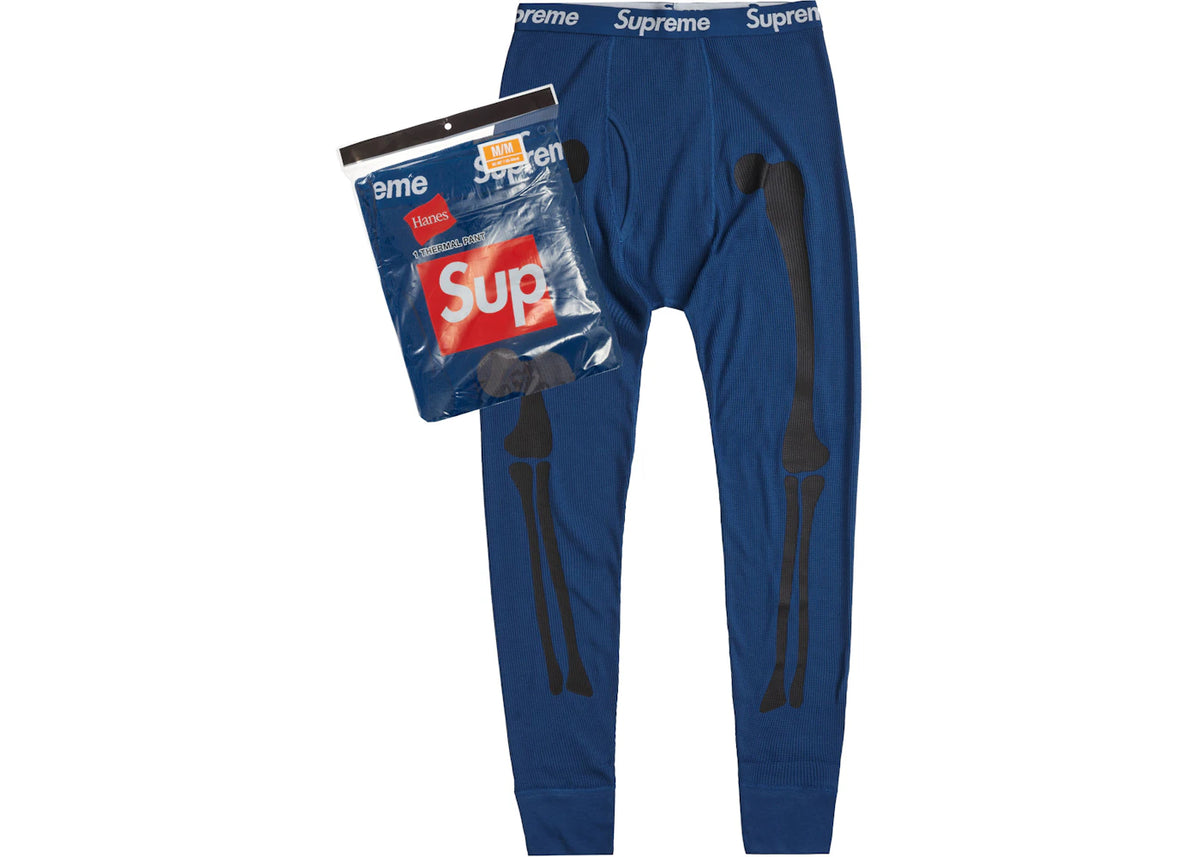 Supreme Hanes Bones Thermal Pant (1 Pack) Blue - vue 360
