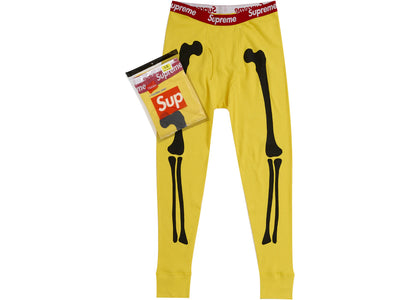 Supreme Hanes Bones Thermal Pant FW25 (1 Pack) Yellow - authentic Supreme product