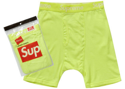 Supreme Hanes Boxer Briefs (2 Pack) Fluorescent Yellow sneakers - authentic Supreme shoes