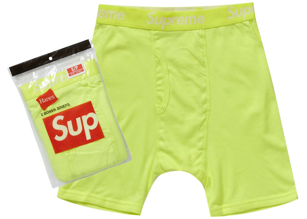Supreme Hanes Boxer Briefs (2 Pack) Fluorescent Yellow sneakers - authentic Supreme shoes