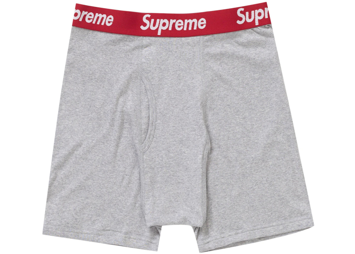 Supreme Hanes Boxer Briefs (2 Pack) Heather Grey - vue secondaire A