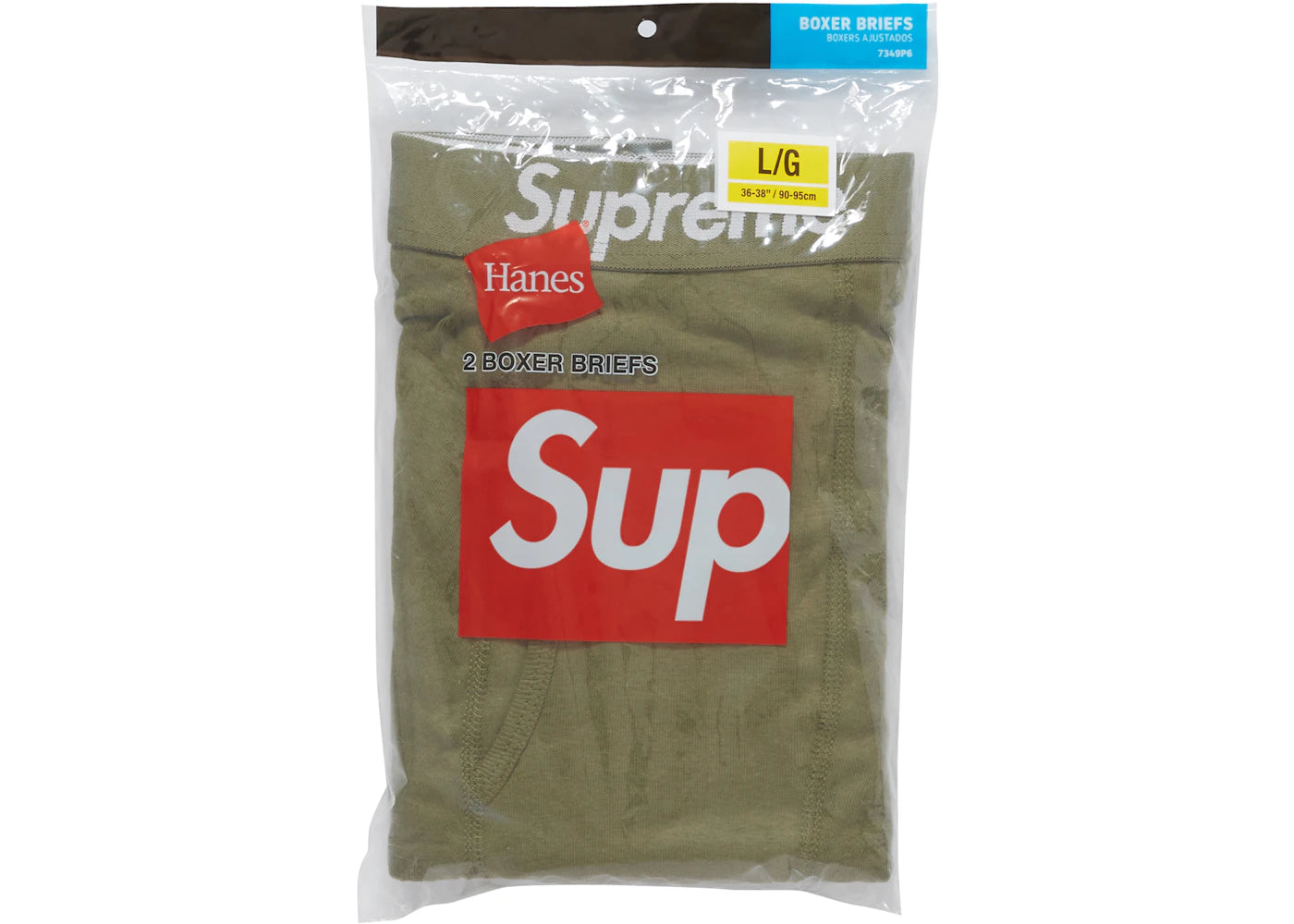 Supreme Hanes Boxer Briefs (2 Pack) Olive - vue 360