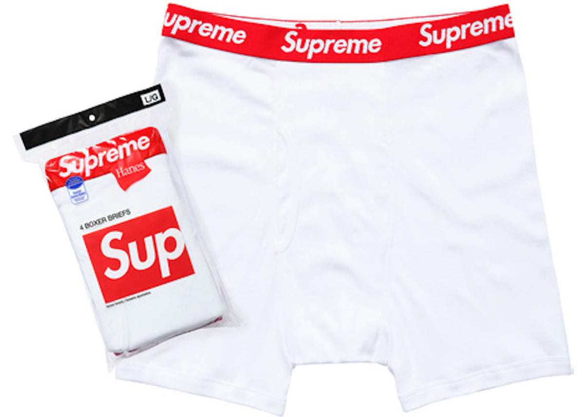Supreme Hanes Boxer Briefs (4 Pack) White | Resell Lausanne Suisse