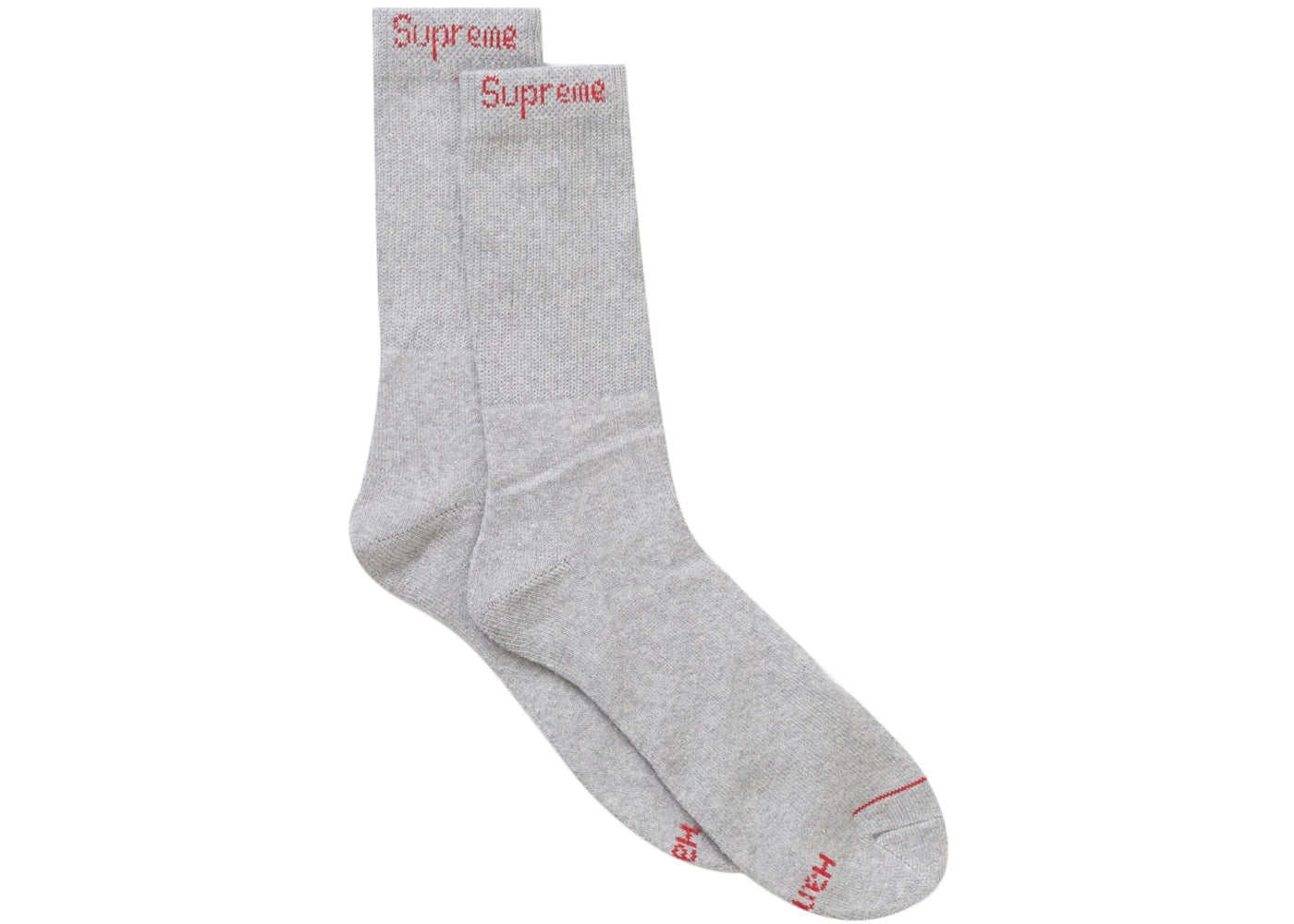 Supreme Hanes Crew Socks (4 Pack) Heather Grey - vue secondaire B