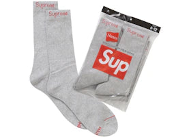 Supreme Hanes Crew Socks (4 Pack) Heather Grey - vue 360